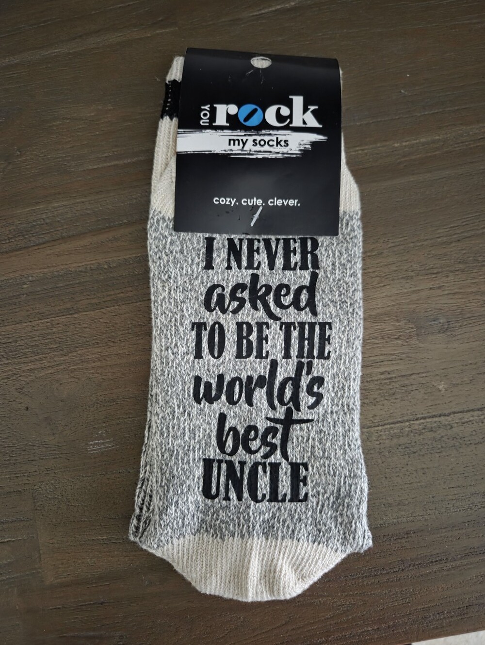 'I Never Asked To Be The World's Best Uncle' Gray Crew Socks